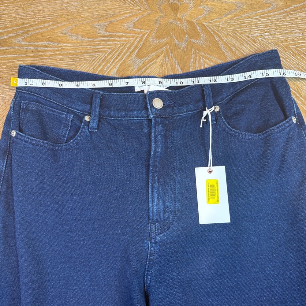 Good American NWT Jeanius Barrel Sweatpants Jeans Dark Wash Size 12/31 - Picture 8 of 10